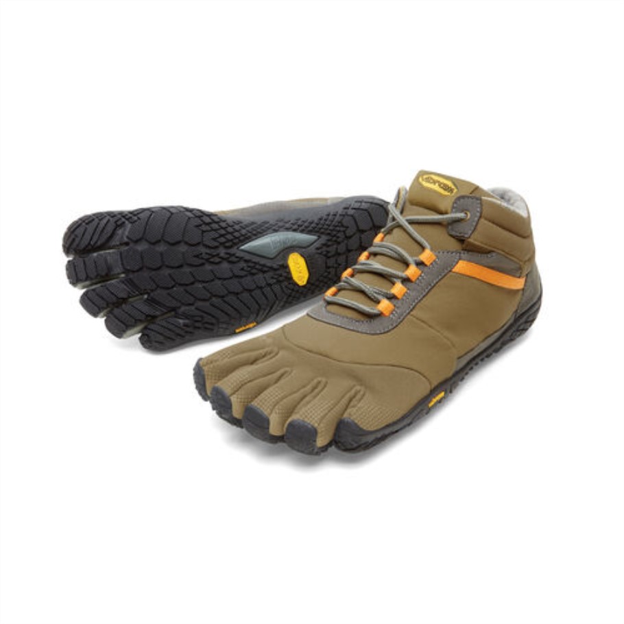 khaki_orange_vibram_trek_ascent_insulated.jpg Khaki-Orange Vibram Trek Ascent Insulated - Image 1