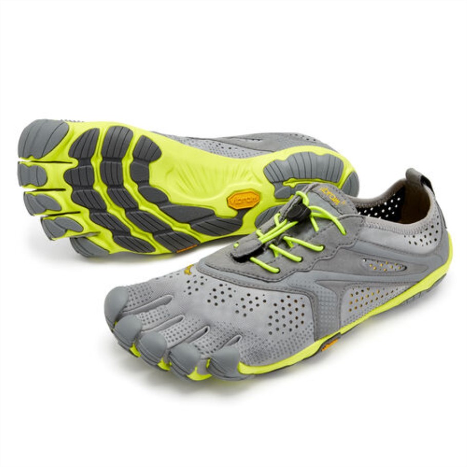 v_run_mens_grey_yellow_vibram.jpg V-Run Men's Grey-Yellow Vibram - Image 1