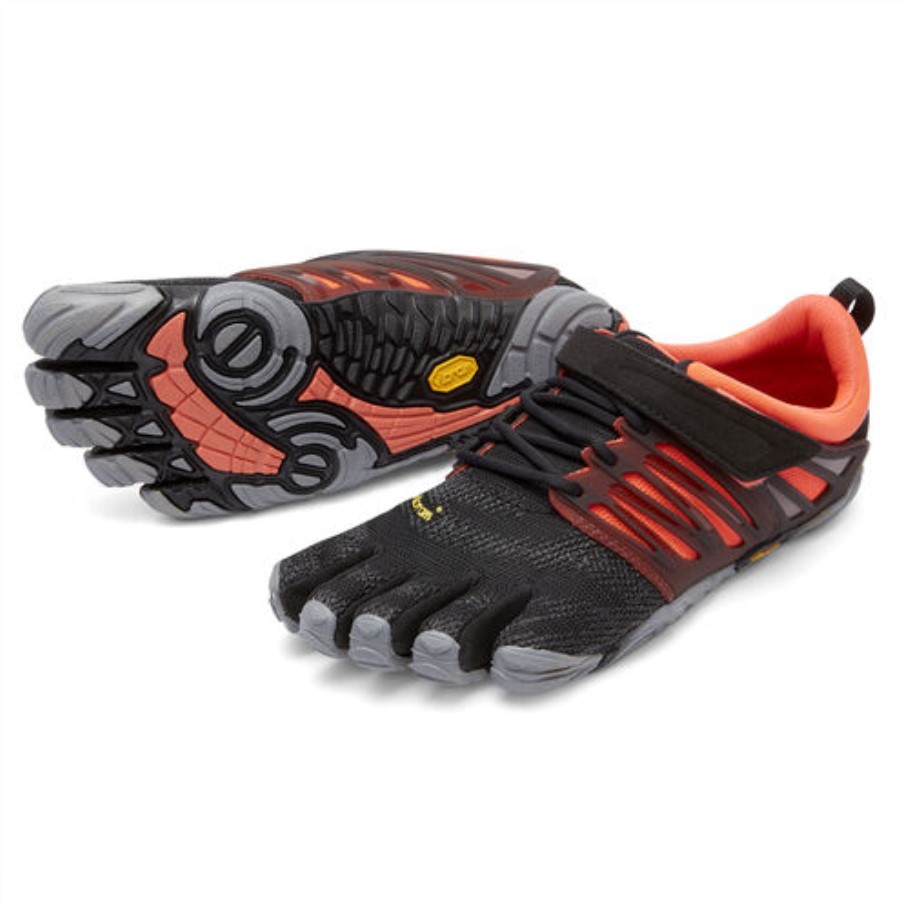 v_train_womens_vibram_black_coral_grey.jpg V-Train Women's Vibram Black-Coral-Grey - Image 1