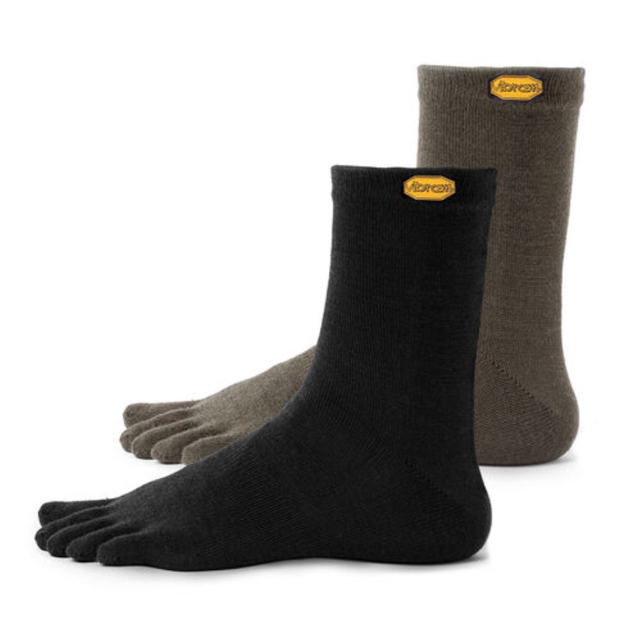 vibram_5toe_sock_crew_2_pack_military_black.jpg Vibram 5Toe Sock Crew 2 Pack Military-Black - Image 1